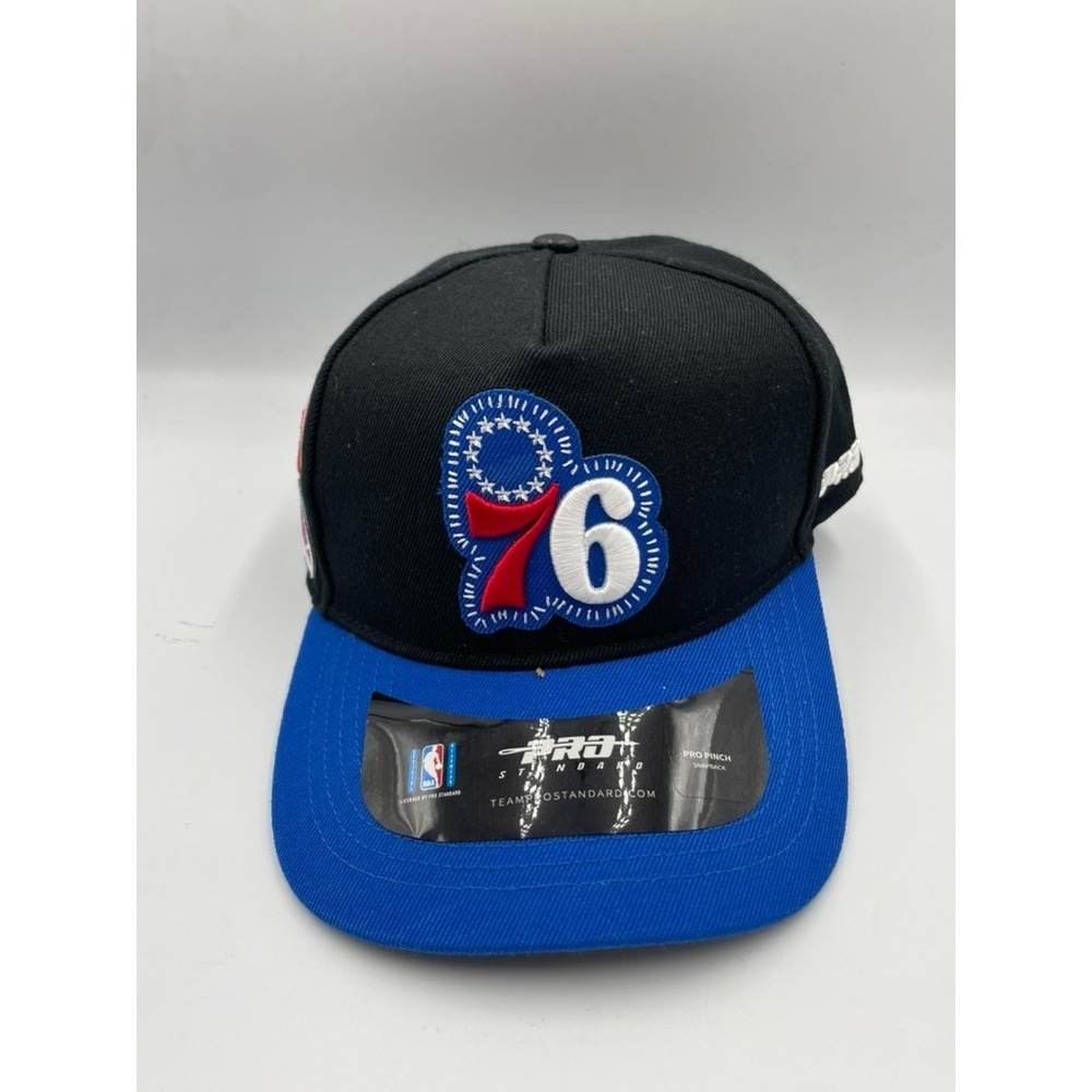 Pro Standard‎ Philadelphia 76ers NBA Cap Unisex OS Black Blue Snapback Hat NWT